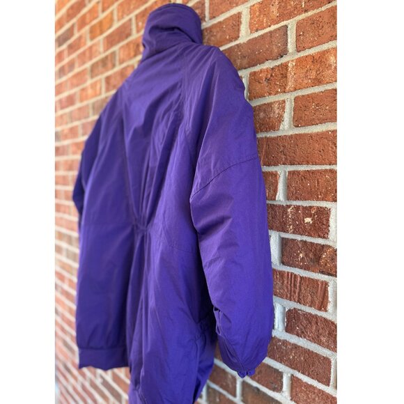 Vintage PAO Purple Puffer Coat M Gold Buttons - Picture 10 of 11